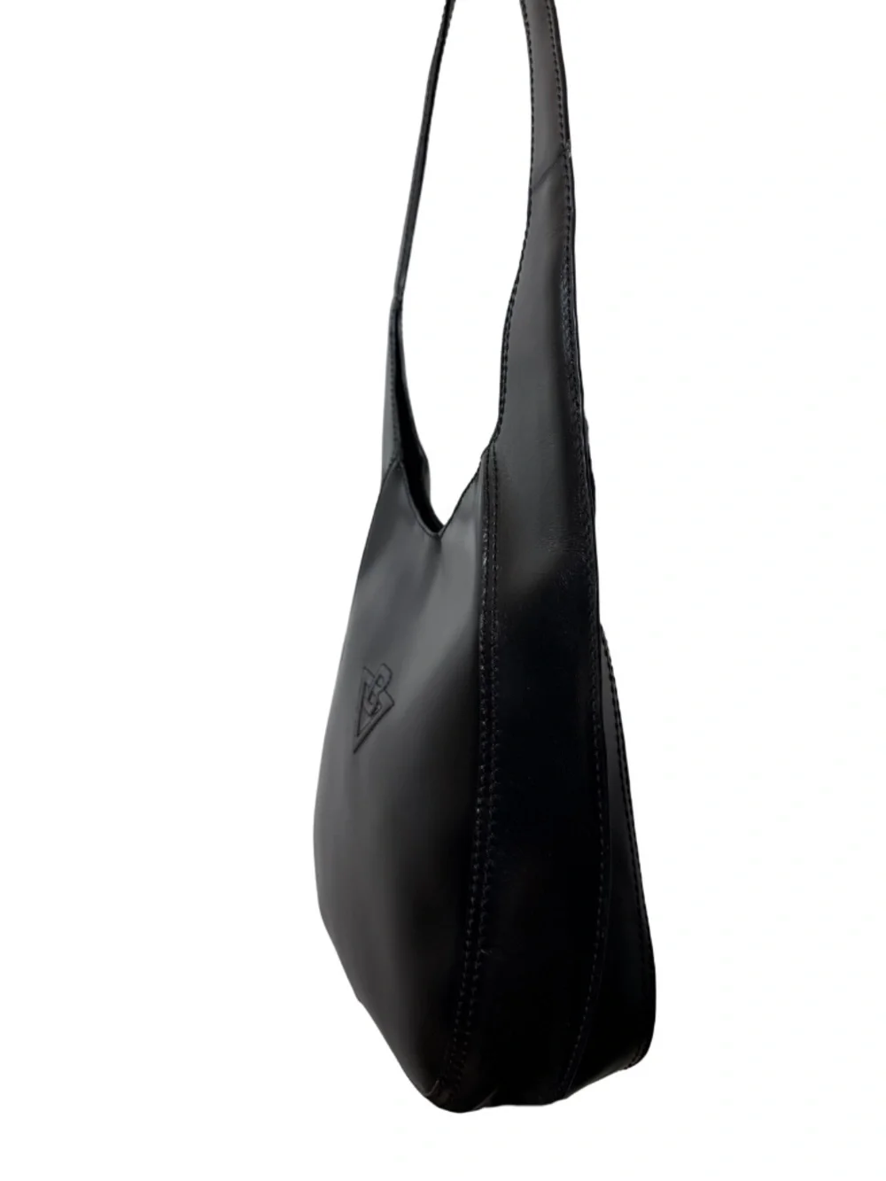Vintage Bottega Veneta Black Leather Half Moon Shoulder Bag